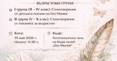 Организират конкурс за интерпретативно четене на поезията на Гео Милев