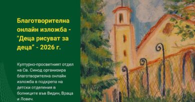 За втора поредна година Светият синод организира благотворителна онлайн изложба в подкрепа на детски болнични отделения