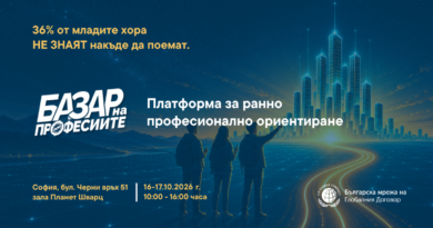 Как избираш професия, която още не съществува? „Базар на професиите“ среща младите хора с бизнеса на 16 и 17 октомври 2026 г. с работилници и дискусии